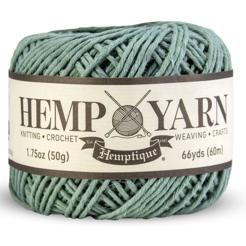 Hemptique Hemp and Cotton Yarn Moss Green Worsted 4 Crochet Knit Weave Eco Craft